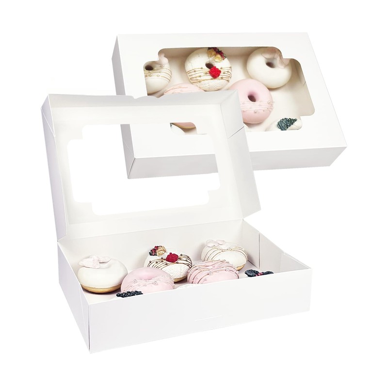 Gcardist Auto-pop Up White 30.5x20.3x6.4cm 6Pcs Cookie Box with Window