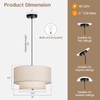 HILUXIA 18" Modern Double Drum Fabric Pendant Light, Large Hanging