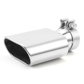 LCGP 3" Square Exhaust Tip 3" to 3" x 5.5" Diesel Exhaust Tip,9.5" Overall Length Clamp On Design Truck Tail Tip Rolled Angle Cut Design Polished