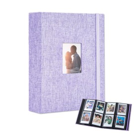 Sunny Glow Cheki Album Case, File Holder, Notebook Photo Album, Polaroid Camera, Large Capacity, Stylish, Photo Storage (Purple)