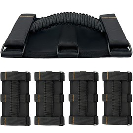KKIKK - Asas de agarre para Jeep con barra enrollable, paquete de 4 asas para Jeep Paraocrd para Wrangler JK YJ TJ JL y Gladiator JT 2021 2022 2023 2024 modelo, manijas de hardware Jeep Wrangler