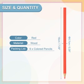 PATIKIL Red Colored Pencils Set, 6Pcs Oil Color Pencils Wooden Coloring Drawing Pencil for Artists Art Painting