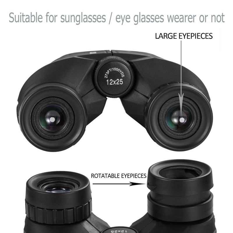 Occer 12x25 Compact Kids Binoculars with Low Light Night Vision,Folding