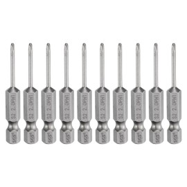 HARFINGTON 10pcs #1 Phillips Screwdriver Bit PH1 1/4" Hex Shank 2" (50mm) Long Magnetic S2 Steel Industrial Grade Screw Driver Bit Cross Head Electric Drill Bits 0.079" (2mm) Rod