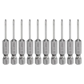 HARFINGTON 10pcs #1 Phillips Screwdriver Bit PH1 1/4" Hex Shank 2" (50mm) Long Magnetic S2 Steel Industrial Grade Screw Driver Bit Cross Head Electric Drill Bits 0.079" (2mm) Rod