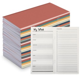 Qilery 100 Pcs Bulk Pocket Planner 2025 Habit Tracker Notebooks Gifts Employee to Do List Weekly Goals Notepad with Inspirational Quotes Team Gifts for Employees Coworker (Bright Color)