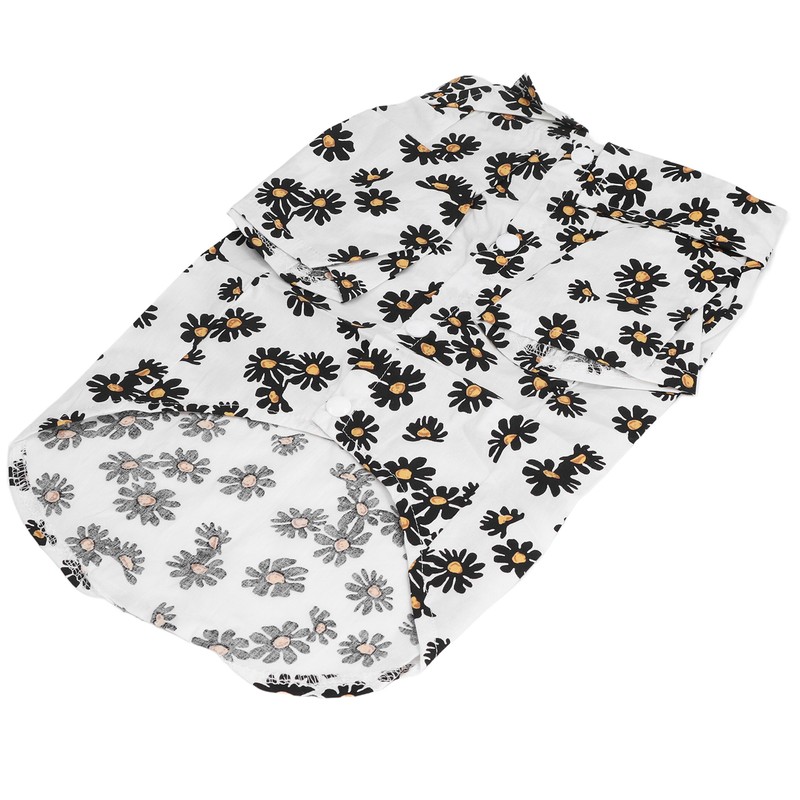 Daisy Print Dog Shirt Soft Breathable Flexible Pet T Shirt