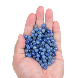 Bymitel 210pcs Natural Crystal Beads Stone Gemstone Round Energy Healing Loose Beads with Stretch Cord for Jewelry Making Bracelets Anklets (Blue Aventurine, 6mm 210pcs)