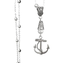 Anchor Handmade Necklace Sterling Chain White Accent