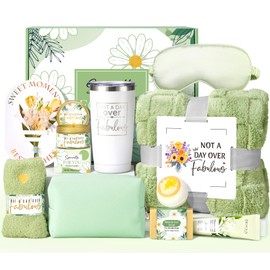 Birthday Gifts for Women Self Care Friendship Gifts, Vanilla Relaxing Spa Gifts Basket Care Package w/ Luxury Flannel Blanket 20 Oz Tumbler, Unique Mothers Day Gift Idea for Mom Her Friend Sister Wife
