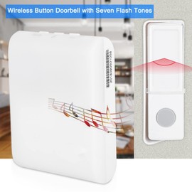Elderly Caller, Deaf Caller Button Door Bell, Wireless Button Door Bell Patient Elderly Deaf Caller with 7 Kinds of Flash Lamp Color Tones