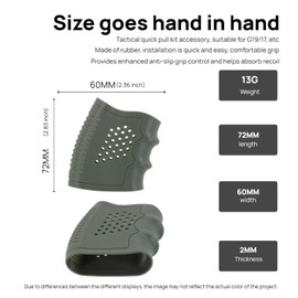 Tactical Quick Pull Silicone Grip,Non-Slip Protective for Quick Draw Holsters & Outdoor Gear,G19/17 Anti Slip Handle Cover (Army Green)