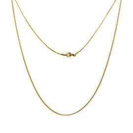 Men's Women's Curb Chain Necklace, 1/1.2/1.5 mm Wide Stainless Steel Gold-Plated Cuban Chain, Gold Chain, Silver Chain, Hip-Hop Chain, Necklace, Length 45-60 cm, Stainless Steel, No Gemstone