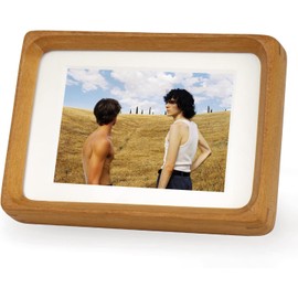 Zibrelte Natural Wood 3x4 Picture Frame, Display 2x3 Picture with Mat or 3x4 Without Mat, Made of Real Teak Wood Covered by Plexiglass for Tabletop Display and Wall Hanging 3x4 Photo Frame