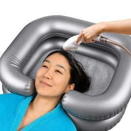 Patient basin, shampoo bed, head basin, portable, simple household hair wash, surgical preparations, nursing supplies, simple hairwasher tricycle silver