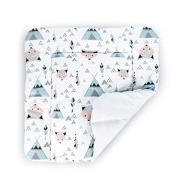 Balbina Changing Mat Waterproof Changing Table Mat Cotton 70 x 70 cm Fox Teepee Mint