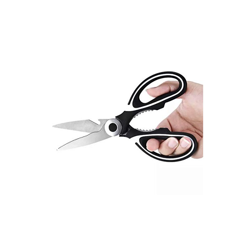 Pack of 4 Black Kitchen Poultry Multi Use Scissors: Bottle
