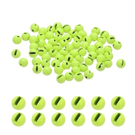PATIKIL Fly Tying Tungsten Beads, 70 Pcs 4.6mm / 0.18 Inch Tungsten Slotted Bead Round Ball for Fly Tying Jig Hooks Fishing Materials, Green