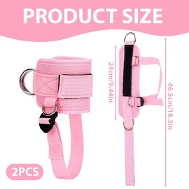 JAWUZ Pack of 2 Kickbacks Foot Strap with D-Rings, Foot Cuffs Cable Pull, Ankle Straps Gym, Fitness Accessories, multicoloured