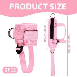 JAWUZ Pack of 2 Kickbacks Foot Strap with D-Rings, Foot Cuffs Cable Pull, Ankle Straps Gym, Fitness Accessories, multicoloured