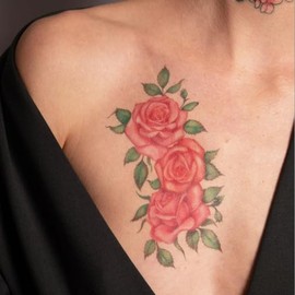 Vintage Pink Roses Tattoo/Roses Temporary Tattoo/Pink Rose Tattoo