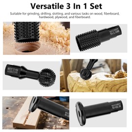 3PCS Angle Grinder Wood Carving Discs Attachment, Sphere Rotary Burr Ball Set M14, Cutting & Sanding Tools, Shaping Disc for Woodworking, Slotting, Drilling, and Grinding for 115/125 Grinders