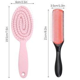 GWAWG Hair Brush Curly Hair Brush Flexible Soft with Unique Spiral for Men and Women Straight Curly Wet Hair 2 Pieces