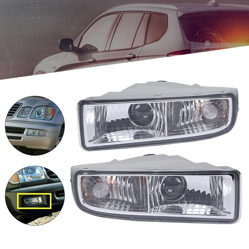 WUSILILU Pair Halogen Fog Light Assembly for 1998-2007 Lexus LX470,Left