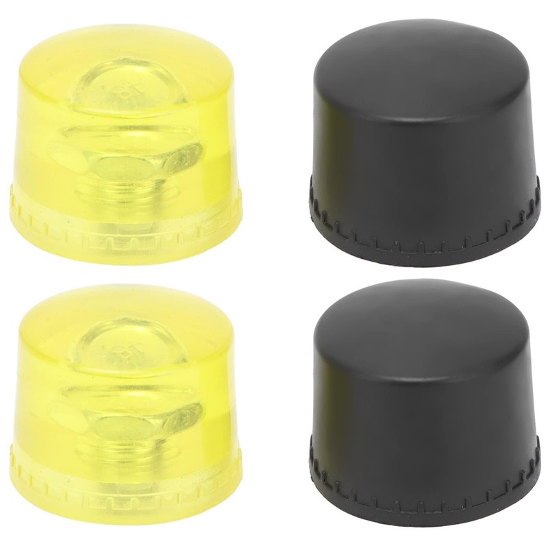 Rubber Hammer Replacement Mallet Head Tips 4 Pack Yellow Black