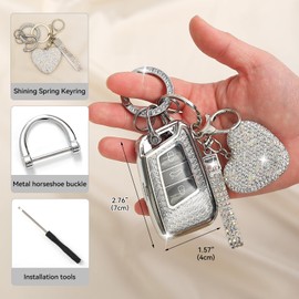 ZVRSUA Car Key Case Suitable for VW, Car Key Protective Case Key Case Compatible with VW Volkswagen Passat B8 Jetta Polo Tiguan T-ROC MK2 Scirocco Skoda Superb Kodiaq Seat (Silver)