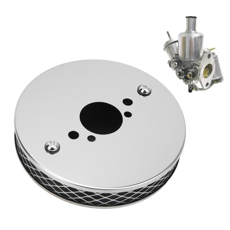 14x3cm High Flow Air Filter Chrome Metal Replacement for SU