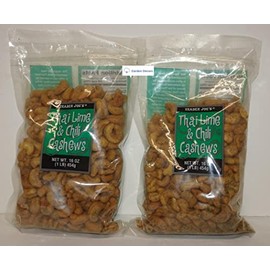 Trader Joe’s Thai Lime & Chili Cashews 16oz 454g (Two Bags)