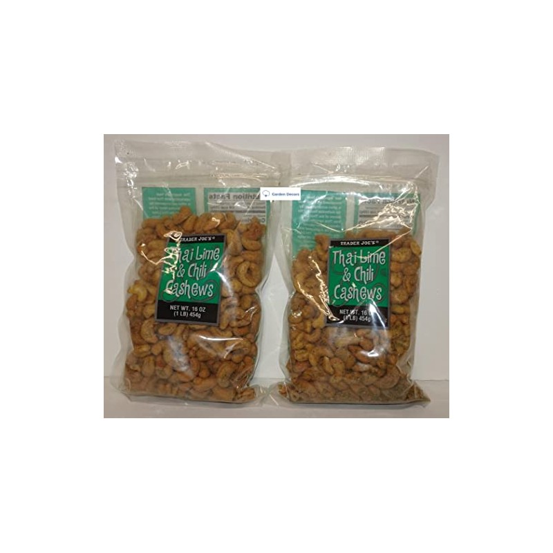 Trader Joe’s Thai Lime & Chili Cashews 16oz 454g (Two