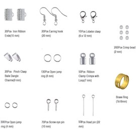 Ausale Jewelry Making Kit Jewelry Findings Starter Set Jewelry Beading Making and Repair Tools Pliers Silver Beads Wire Starter Tool with Organizers and Storage