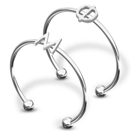 Sorority Shop Phi Mu Stacking Ring Set - Adjustable Rings with Silver Plating