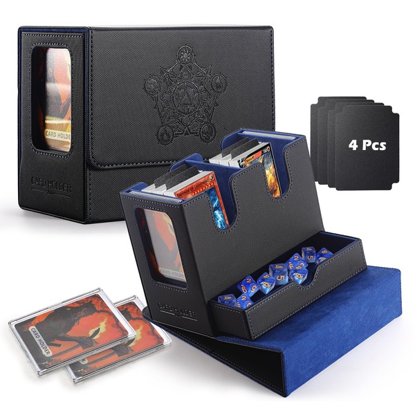 MTG Commander Deck Box with Dual Display Windows & Large