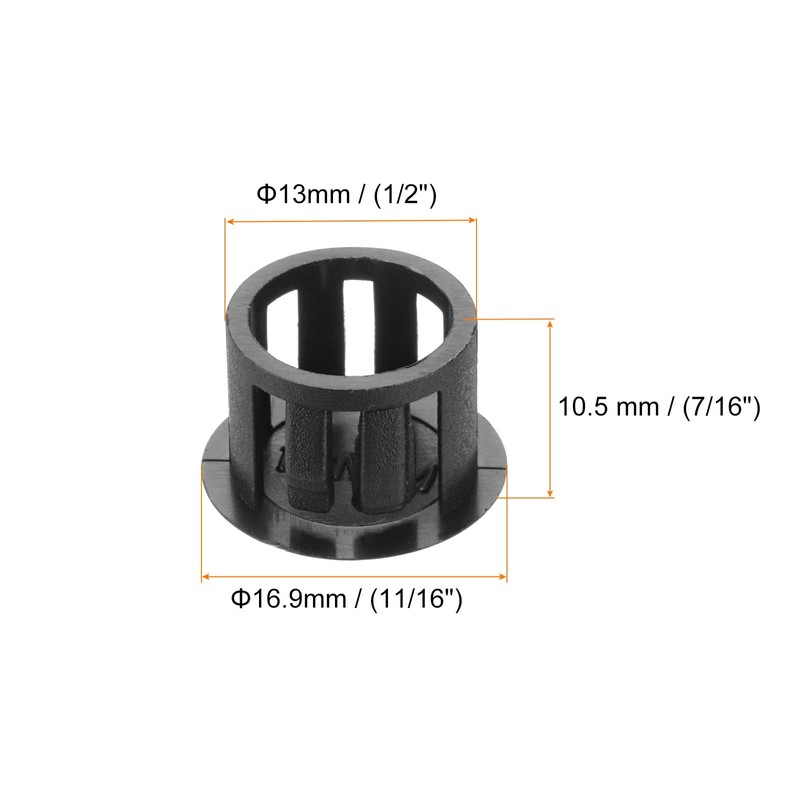 Sourcing Map 32PC Black 13mm(1/2") Plastic Hole Plugs - Flush