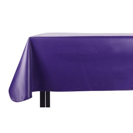 Yourtablecloth Heavy Duty Vinyl Rectangle or Square Tablecloth – 6 Gauge Heavy Duty Tablecloth – Flannel Backed – Wipeable Tablecloth with Vivid Colors & Many Sizes 52 x 90 Purple
