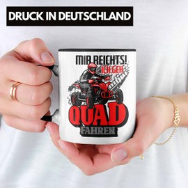 Trendation - Mir Reichts Ich Geh Quad Fahren Tasse Geschenk Quadfahrer Geschenkidee Lustiger Spruch (Schwarz)