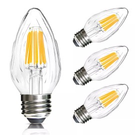 ‎BRIMAX E26 LED Bulb F15 Flame Wrinkle Retro Dimmable Warm White Candelabra Candle Light - 6W - 60W Medium Base Edison Vintage Bulbs for Ceiling Fan Lantern
