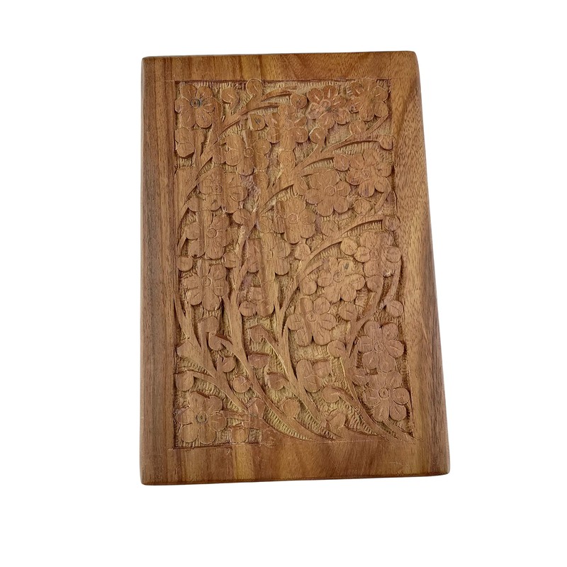 Indian Glance Wooden Urn Box - Human Funeral Cremation Urn