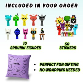 VbStar Sprunki Toy Figures Set – Sky, Wenda, Mr. Fun Computer, Pinki, Simon & More – Collectible Phase 1 & 2 Action Figures, Kid-Favorite Mini Toys (10 pcs)