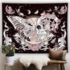 Ftuency Butterfly Skull Hippie Tapestry Skeleton Moon Phase Mushroom Wall