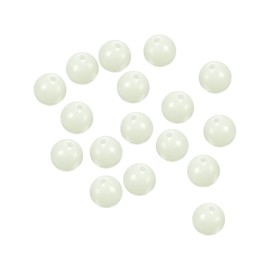 PATIKIL 10mm Luminous Fishing Beads, 200 Pieces Plastic Glow Fishing Bait Eggs Rig Bead Tackle Tool Round, White