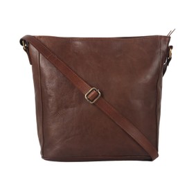 12 inch Genuine Leather Crossbody Bags for Women Large Shoulder Cross Body Handbags Real Leather Vintage Dark Brown Purses Travel Bucket Bag