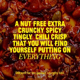 FLYBYJING Xtra Crunchy Sichuan Chili Crisp: Spicy, Tingly, Savory, Vegan, Nut-Free, Sugar Free Premium Chili Crunch - Good on Noodles, Proteins, Veggies and Everything, 6oz (Pack of 1)