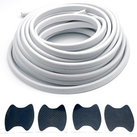 LEXOR Door Mall with Built-In Steel Billet Car Guard Weather Strip Edge Protector Against Scratches and Scratches No Tape Needed Easy to Install and Remove Universal U-Shape 10M White Door Knob