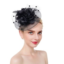 Women Ladies Fascinators Hat Wedding Fascinators Tea Party Hat Flapper Pillbox Hat Bowler Ascot Race Hat Feather Flower Fascinator with Headband Hair Clips Headdress Headpieces Bride Hair Accessories