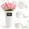 2 Pack Flower Display Stand with 12 Buckets, Wheels &