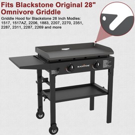 Upgrade Hinged Lid for Blackstone 28 Inch Omnivore Griddle 1517 2206 2351 2269 Griddle Hard Cover, Grill Hood Flat Top with Thermometer for Blackstone 5857
